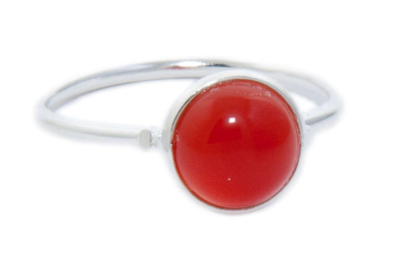 Carnelian ring in 925 silver, 17mm ID