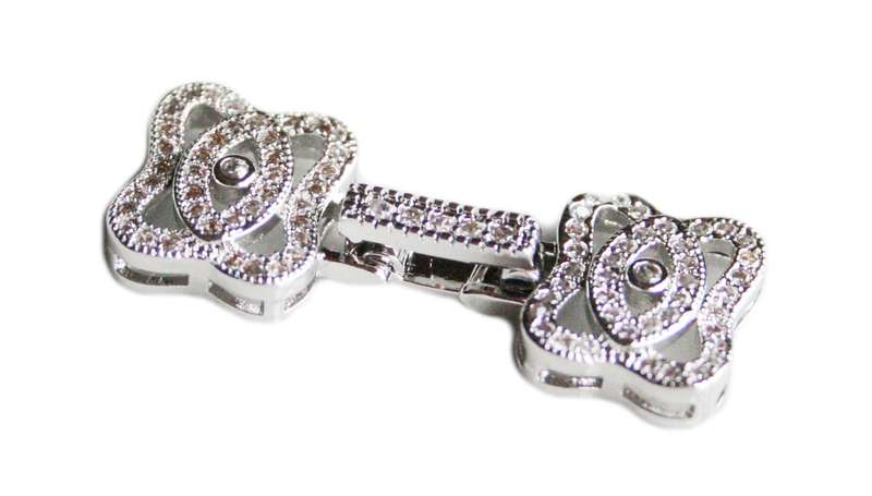 Nickel free snap lock clasp, 3-string, 32mm, AAA quality