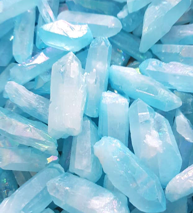 Aqua Aura Quartz Crystals, 2-8cm - Silver Hills 0.02kg