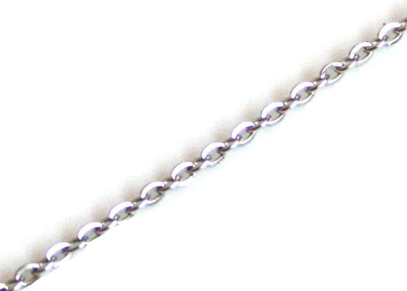 Stainless steel chain w lobster clasp, 2mm oval links, 60cm