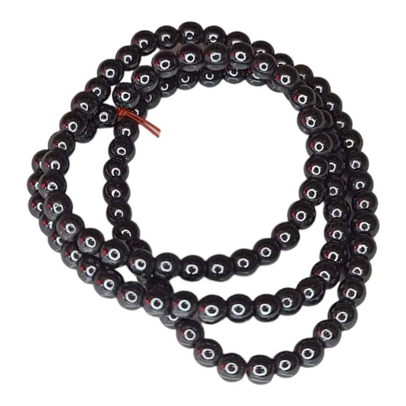 Hematite bead string, round, 8mm, 40cm
