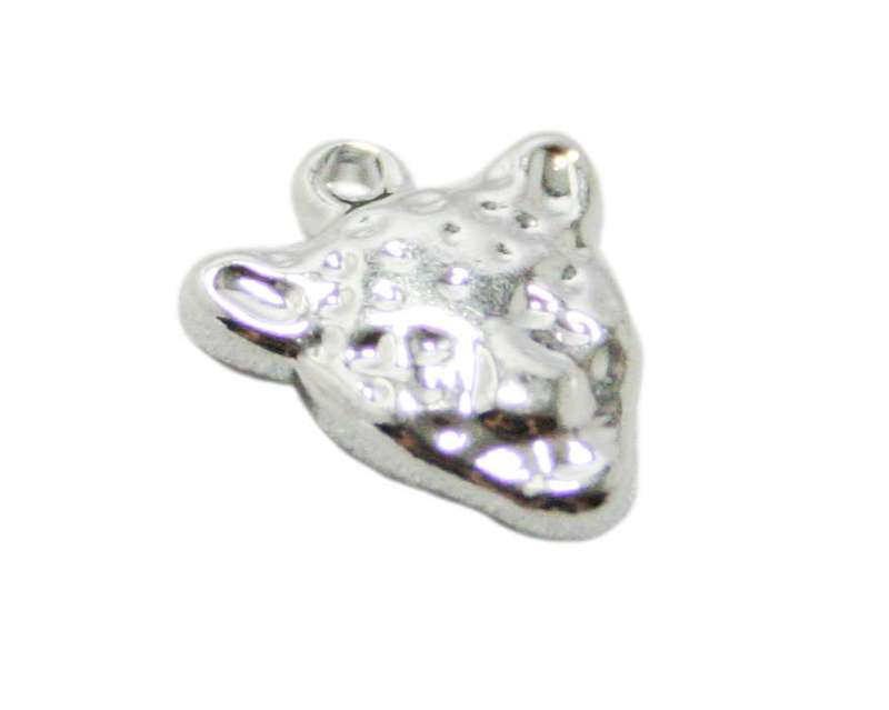 Leopard charm in stainless steel, 14mm