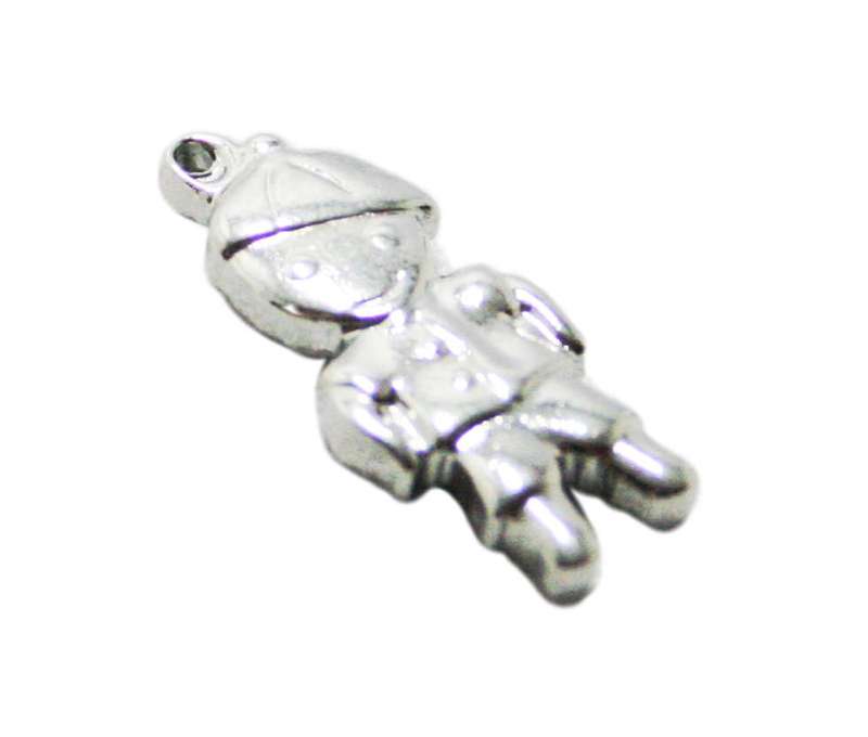 Girl charm in stainless steel, 21mm