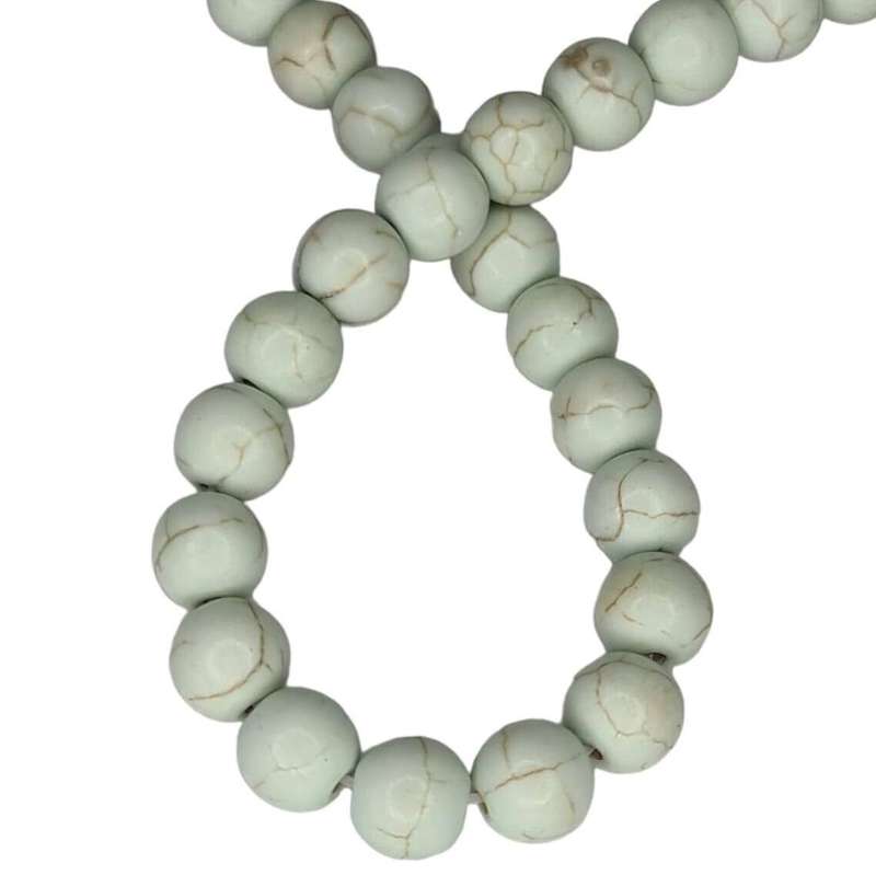 Colored Howlite bead string, mint, round, 8mm, 40cm