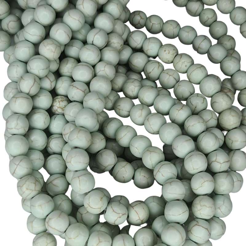 Colored Howlite bead string, mint, round, 8mm, 40cm