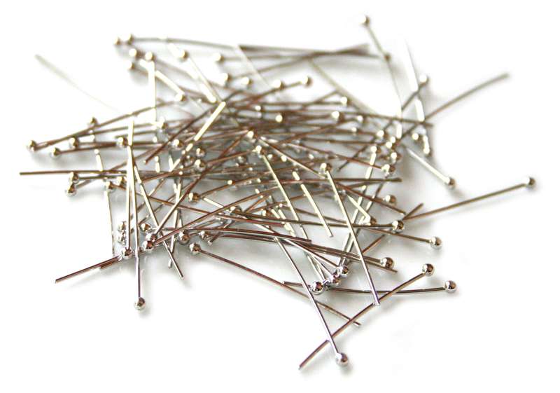 50 x Nickel free head pins, 0.6x30mm