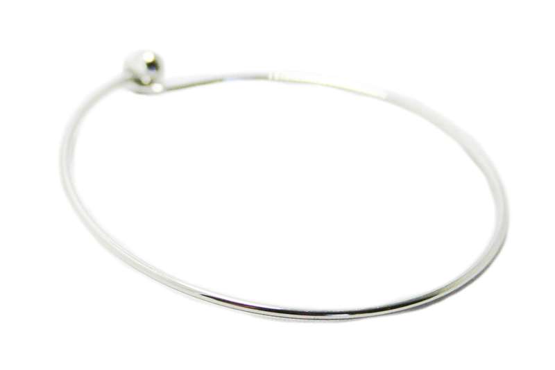 Silver bangle, ball and hook claps, nickel free - Silver Hills 0.02kg