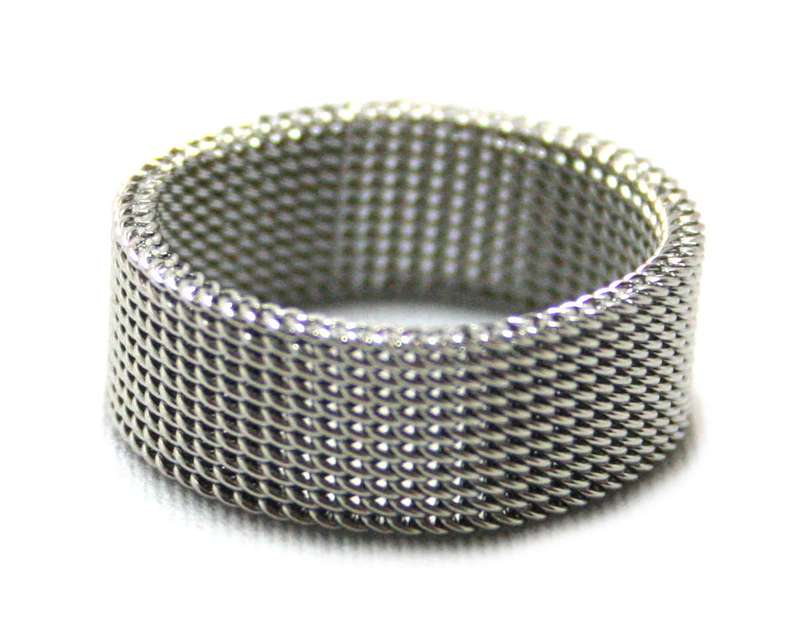 Mesh stainless steel ring, 17mm ID