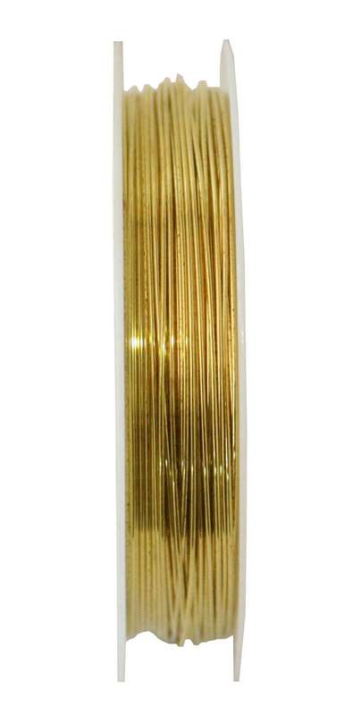 Beading wire spindle, gold, 0.6mm