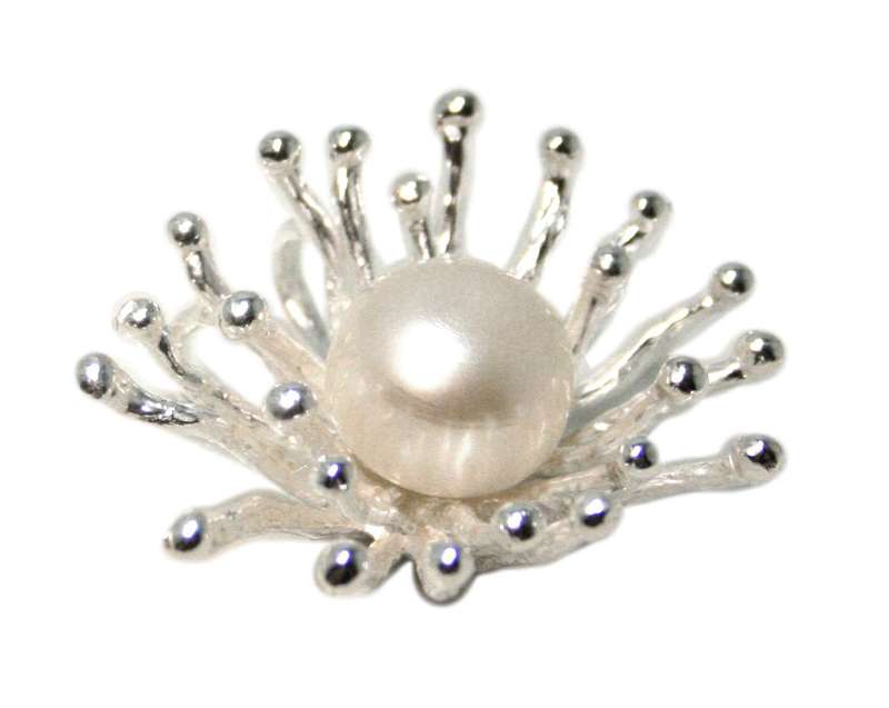 Freshwater pearl pendant in 925 silver, 33mm