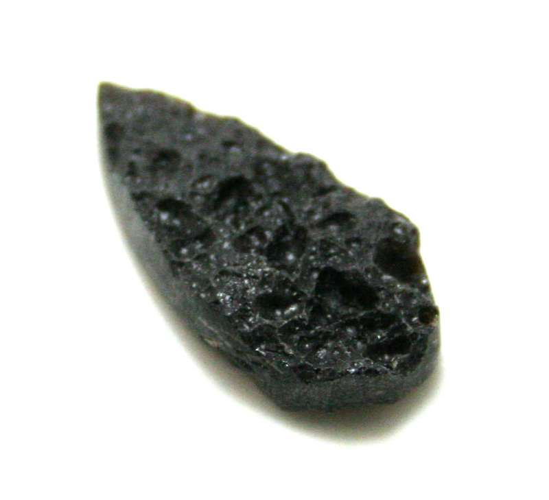 Tektite rough cabochon, pear, 13x29mm - Silver Hills
