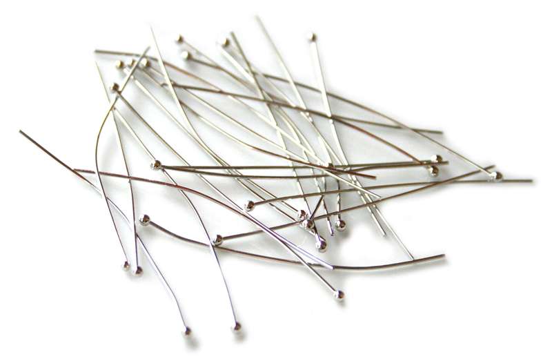10 x Nickel free head pins, 0.6x50mm