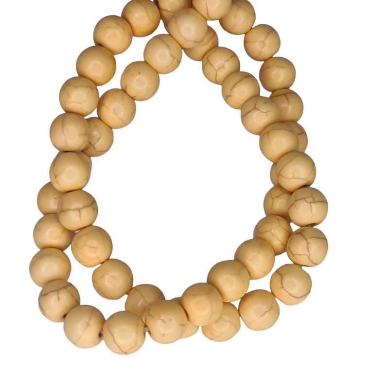 Colored Howlite bead string, melon, round, 8mm, 40cm