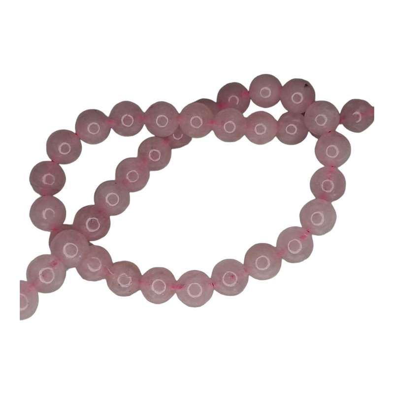 Rose quartz bead string, 10mm, round, 40cm