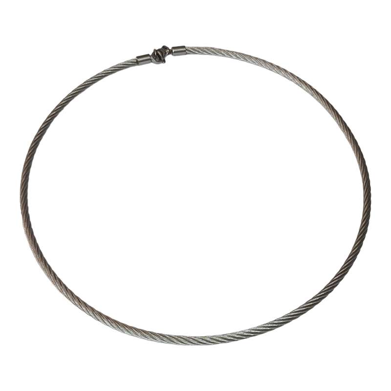 Stainless steel cable choker necklace w clasp