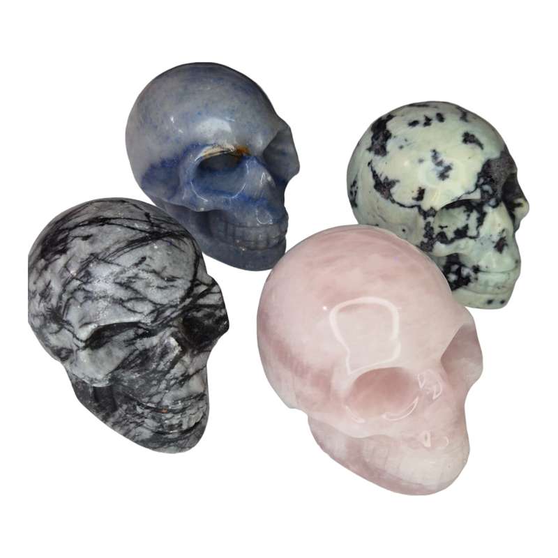 Skull carving, assorted, 40mm