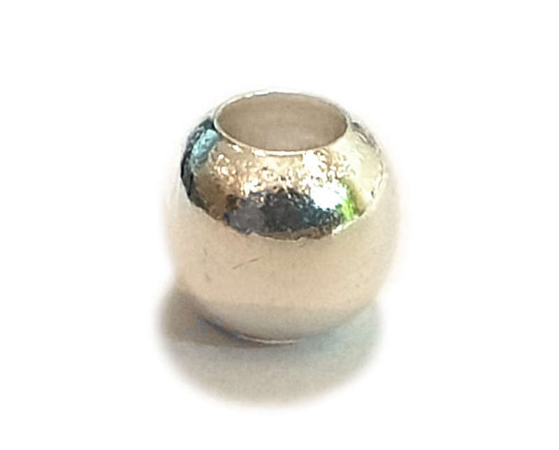 10x Nickel free bead, bright silver, 6mm