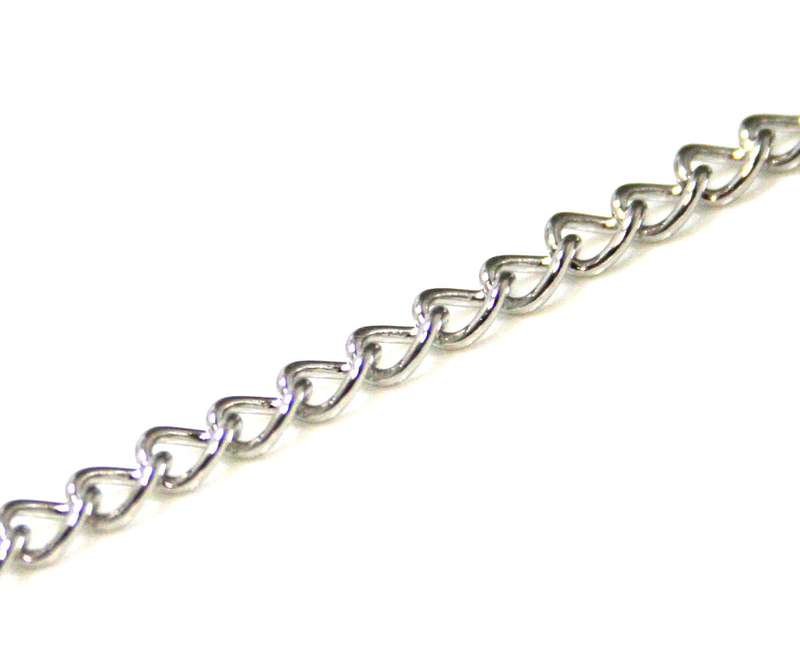 Stainless steel chain, twisted oval 2x3mm, 1 meter