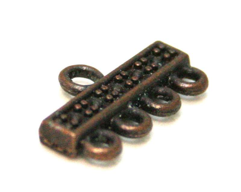 4 x End spacer, 1 to 4 string, dark copper, 21mm