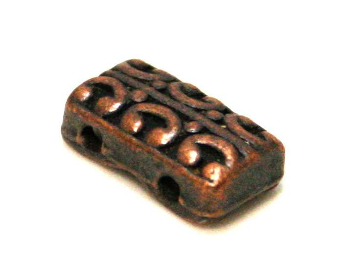 5 x Modern spacer, 2 row, copper, 8x14mm