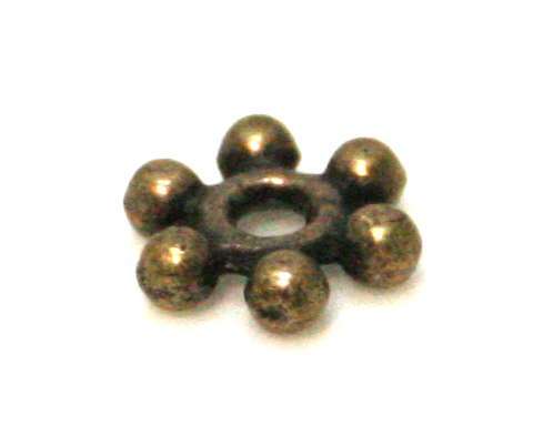 15 x Daisy spacer, bronze, 8mm
