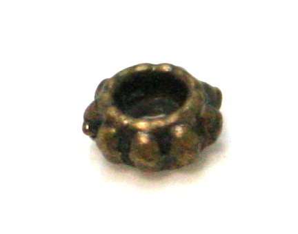 20 x Daisy barrel spacer, bronze, 6mm