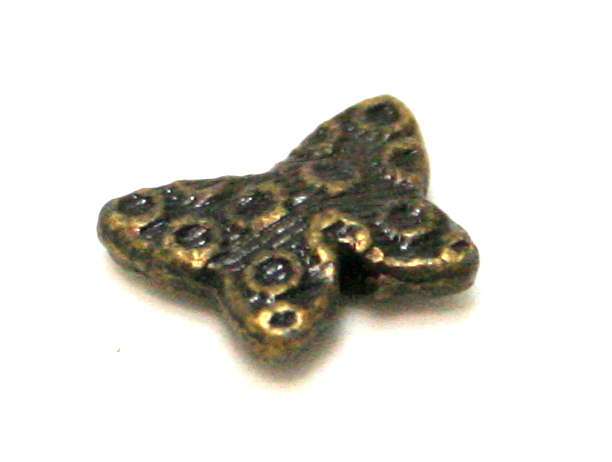 4 x Butterfly bead, bronze, 10mm