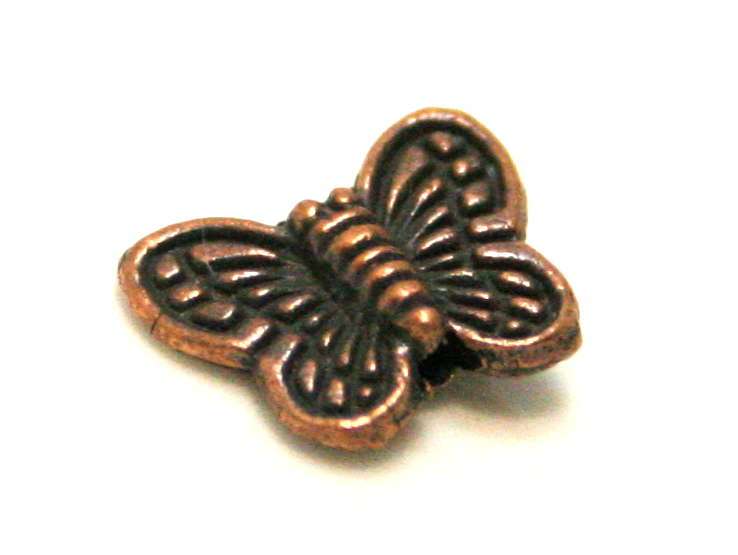 4 x Butterfly bead, copper, 10mm