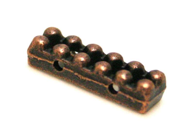 10 x Spacer, 2 row, copper, 5x19mm
