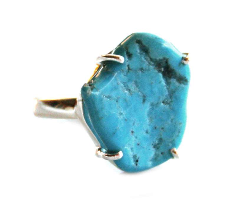 Sleeping Beauty Turquoise ring in 925 silver, 19mm ID