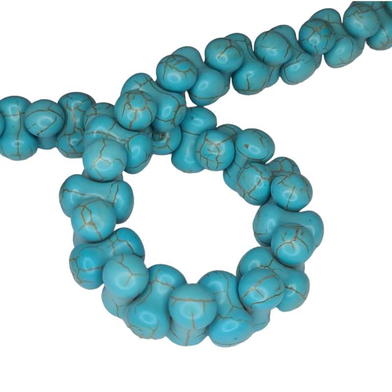 Blue Howlite bead string, dumbbell shape, 8x14mm, 38cm