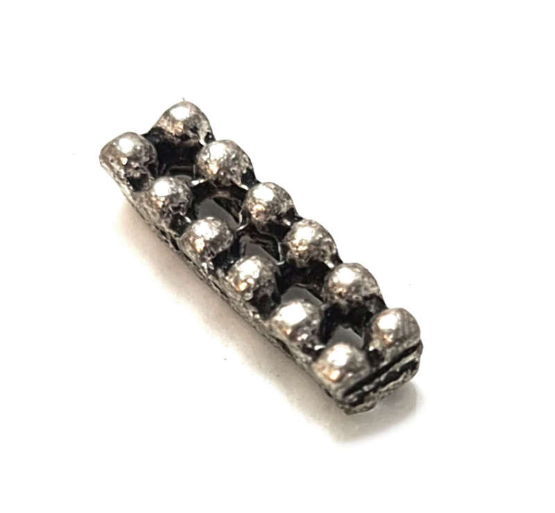 10 x Spacer, 2 row, silver, 5x19mm