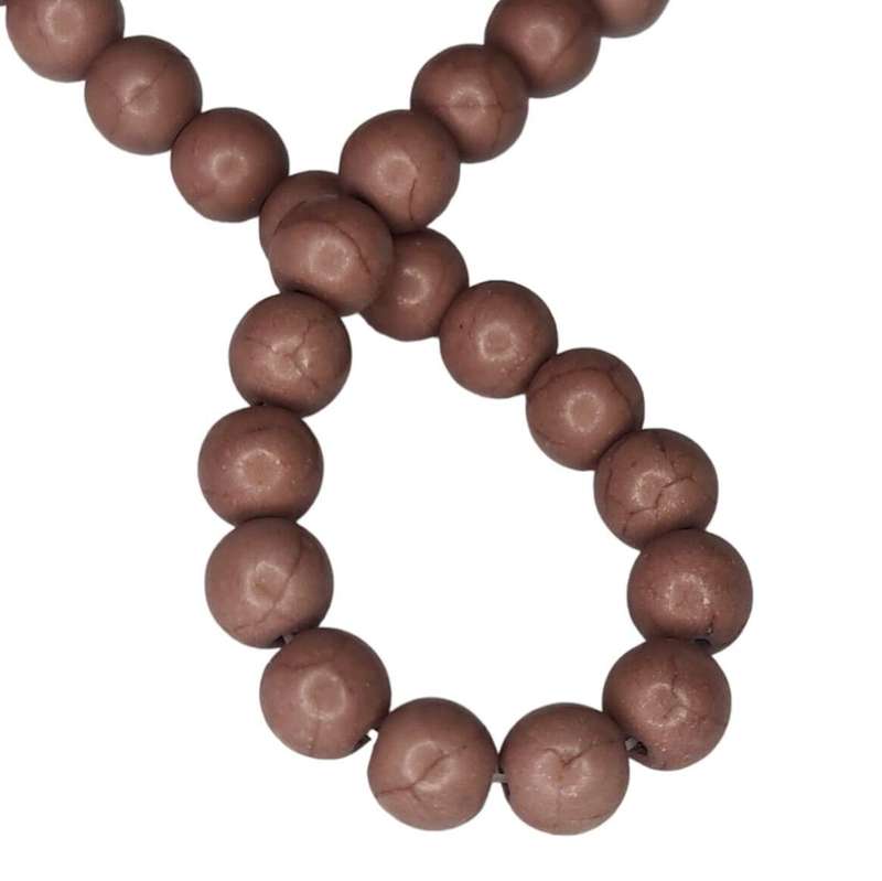Colored Howlite bead string, mauve, round, 8mm, 40cm