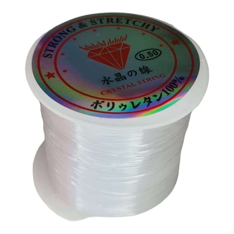 Crystal beading string, 0.6mm, 10m
