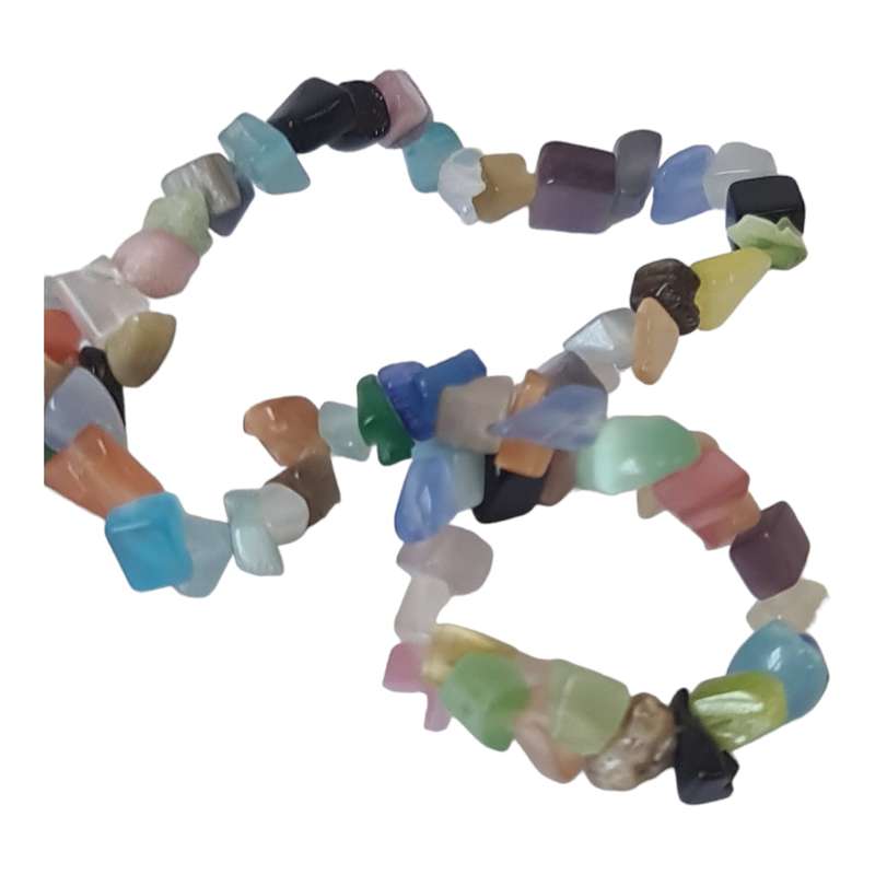 Colored catseye chip string, 80cm