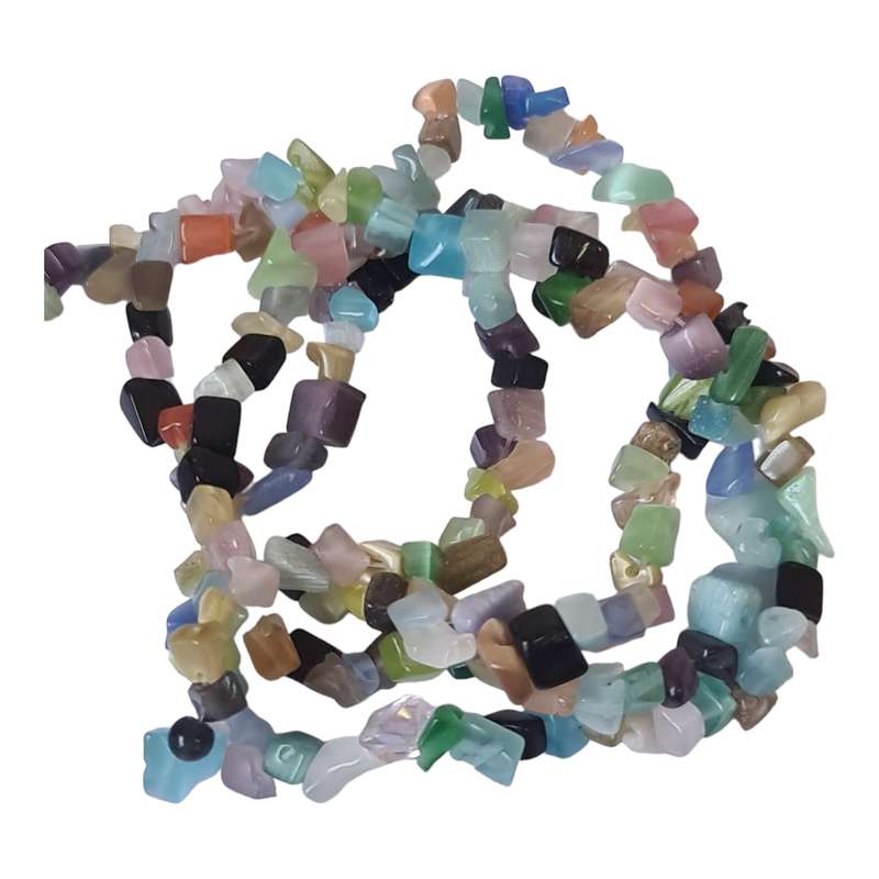 Colored catseye chip string, 80cm