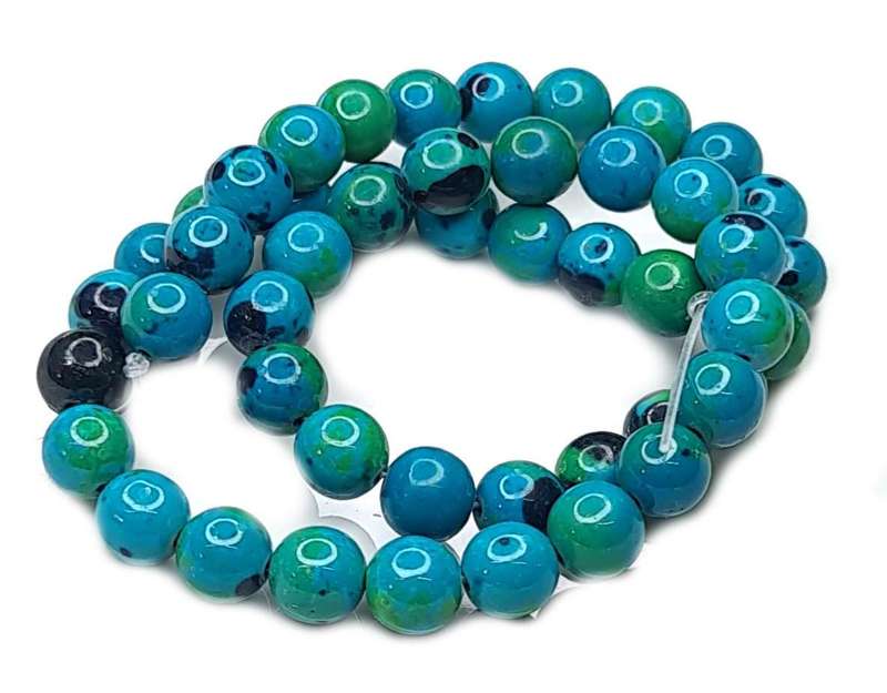 Azurite Chrysocolla bead string, 6mm, 40cm