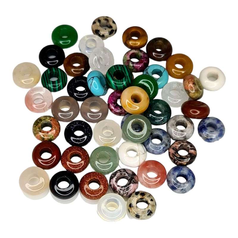 Assorted Gemstone rondelle bead, 5x10mm