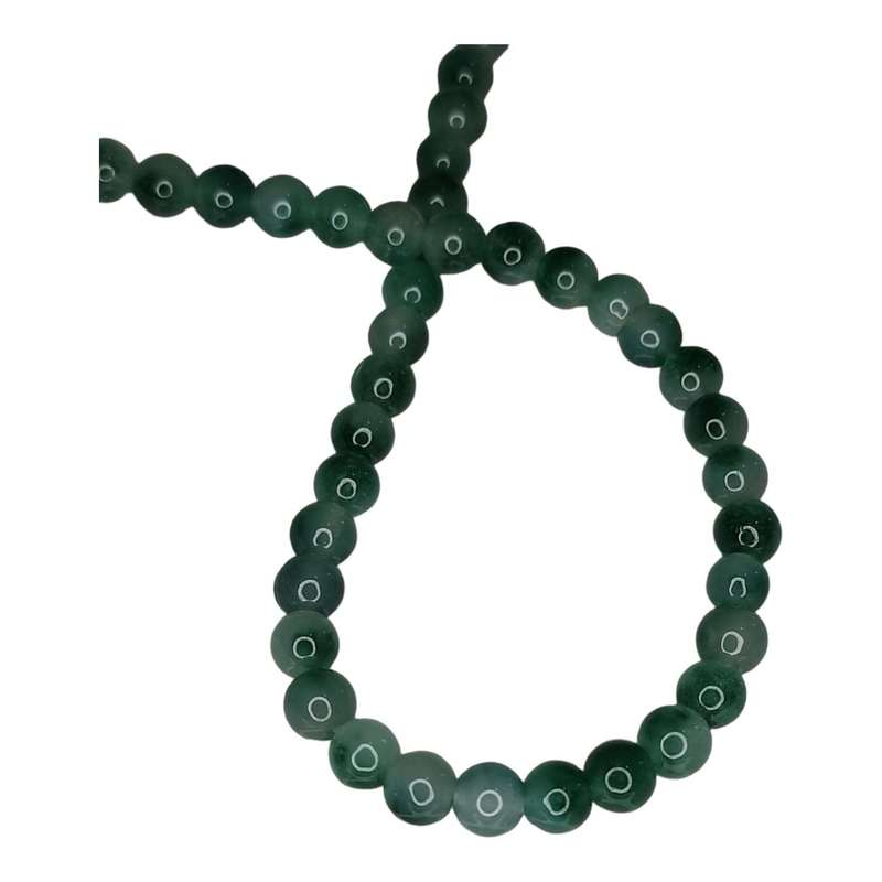 Moss colored agate bead string, 8mm, 40cm