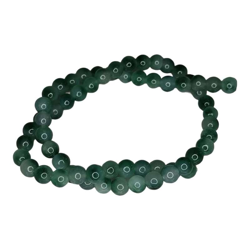 Moss colored agate bead string, 8mm, 40cm