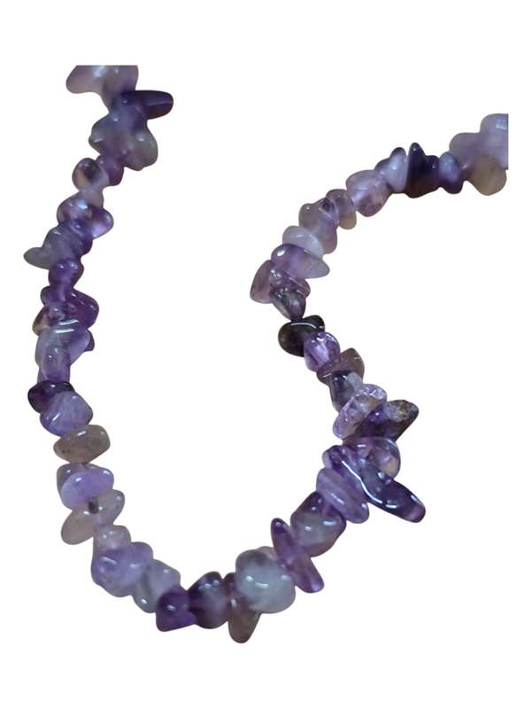 Amethyst bead string, 8-10mm, chips, 74cm
