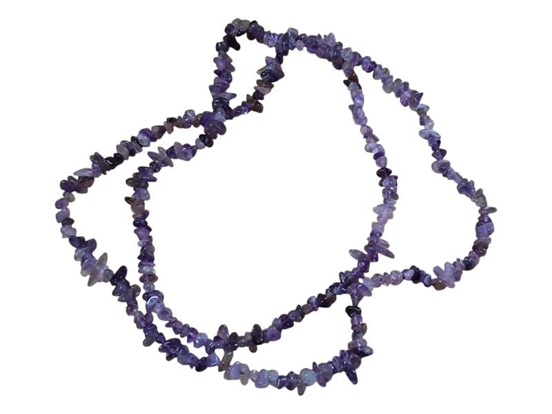 Amethyst bead string, 8-10mm, chips, 74cm
