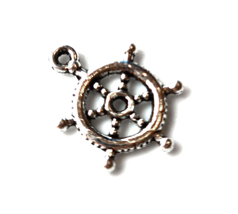 2x Ship rudder charm, 20mm
