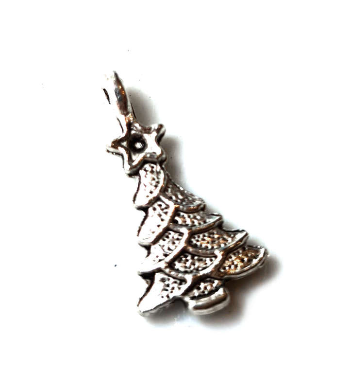 2x Christmas tree charm, 21mm