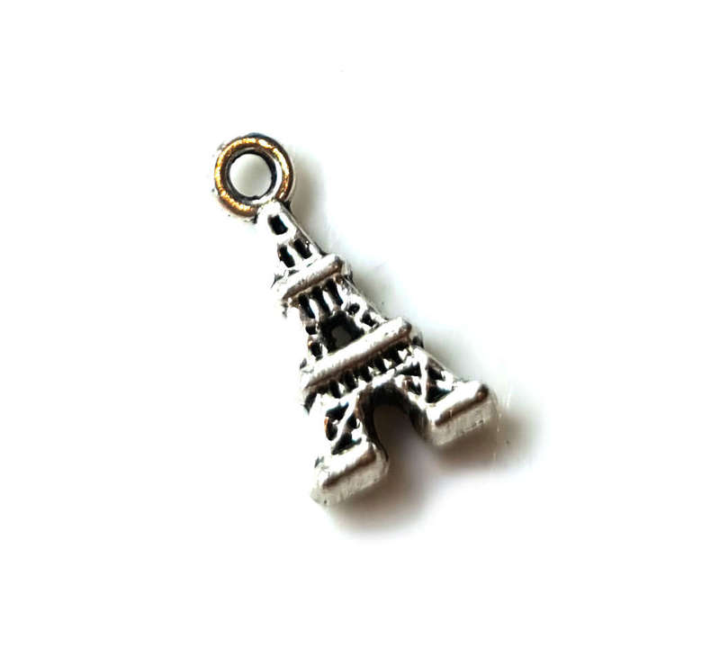 2x Eiffel tower charm, 16mm