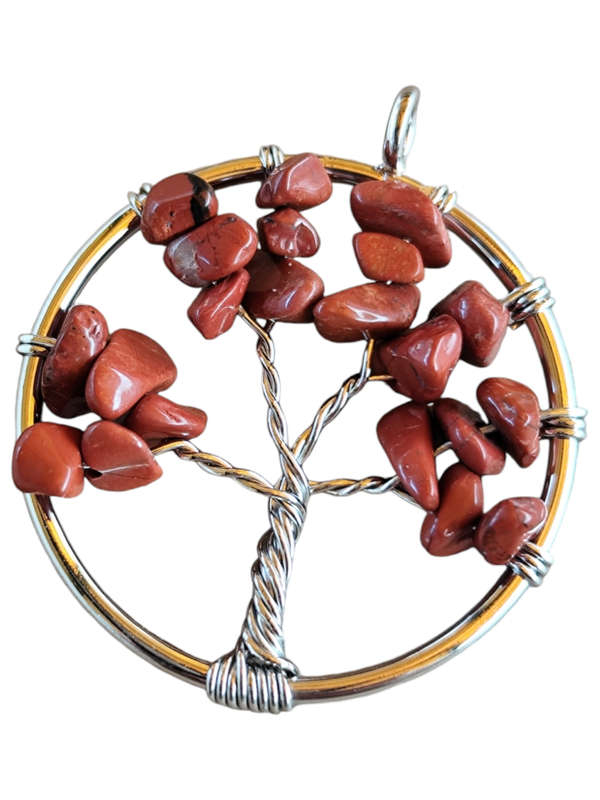 Red Jasper Tree of Life pendant, 65mm
