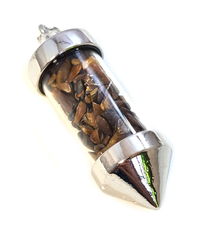 Tiger Eye chip pendulum pendant, 60mm