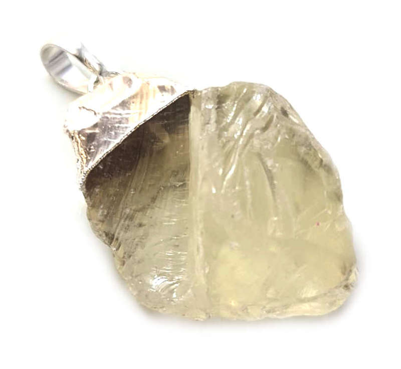 Lemon Quartz pendant, rough chunk, 30-50mm
