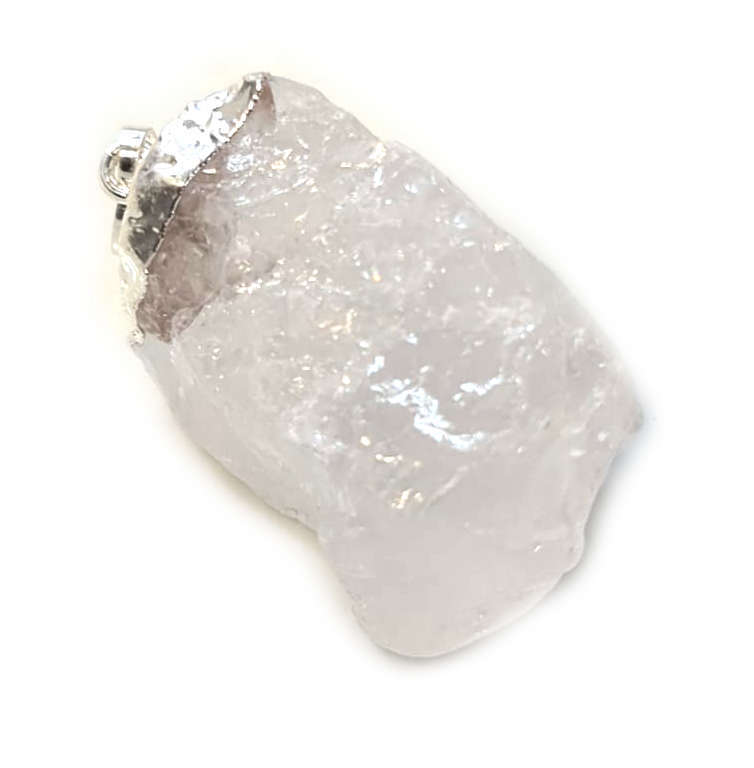 Quartz pendant, rough chunk, 30-50mm