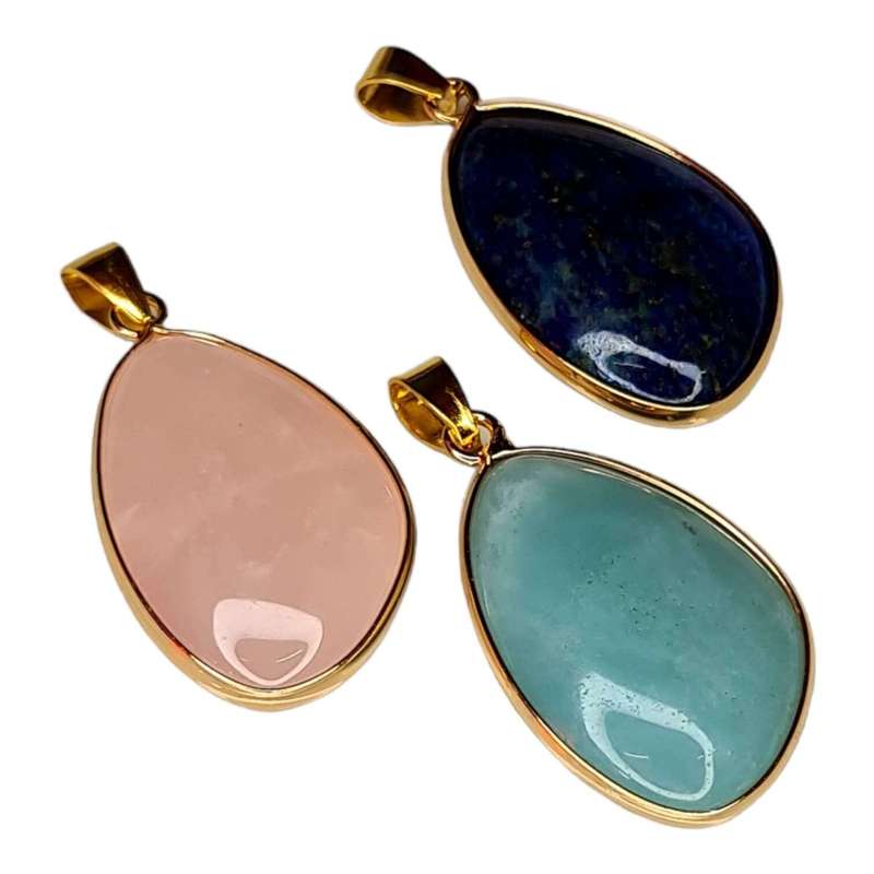 Assorted gemstone pendant, 44mm